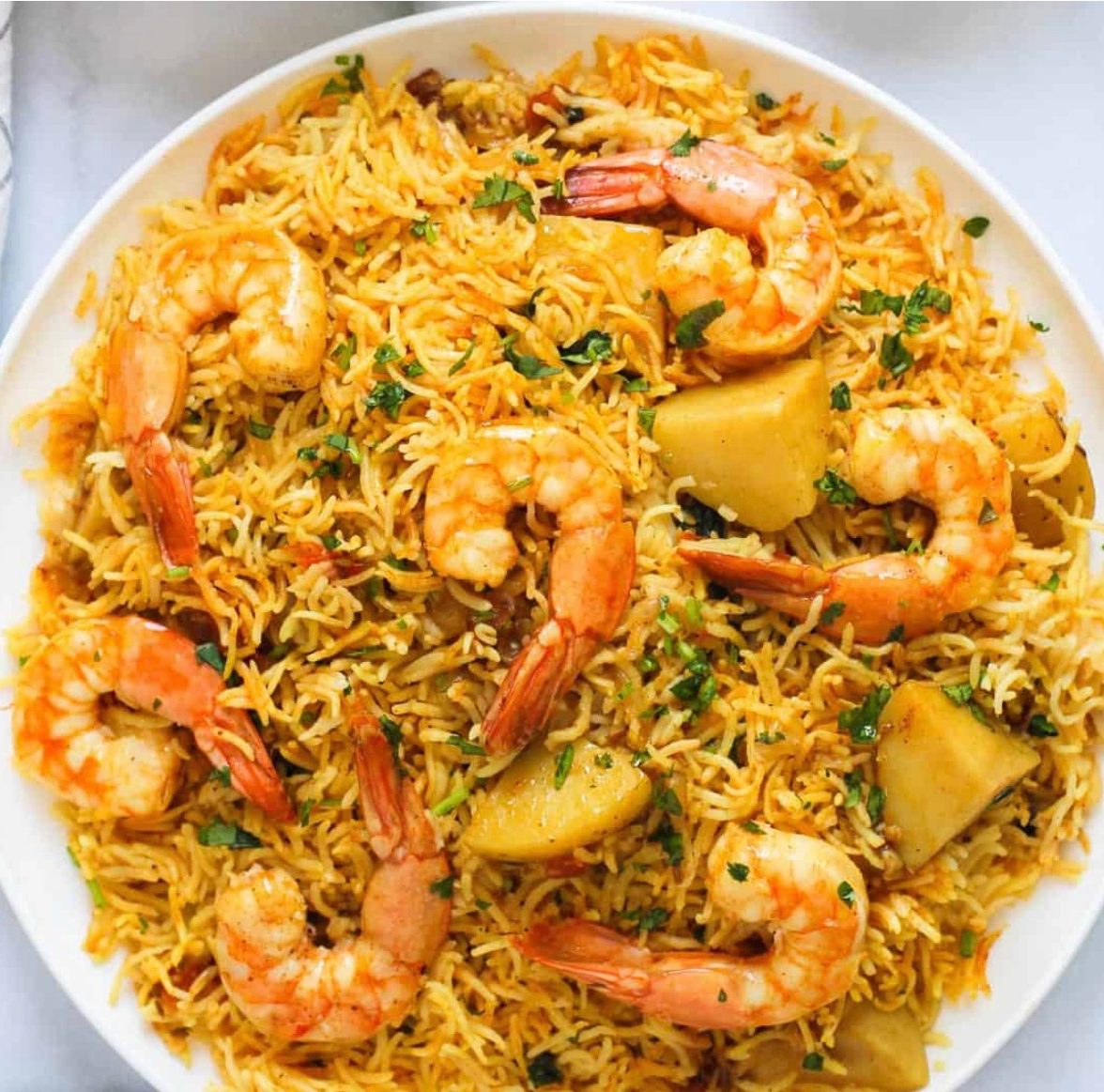 Shrimp Biryani.