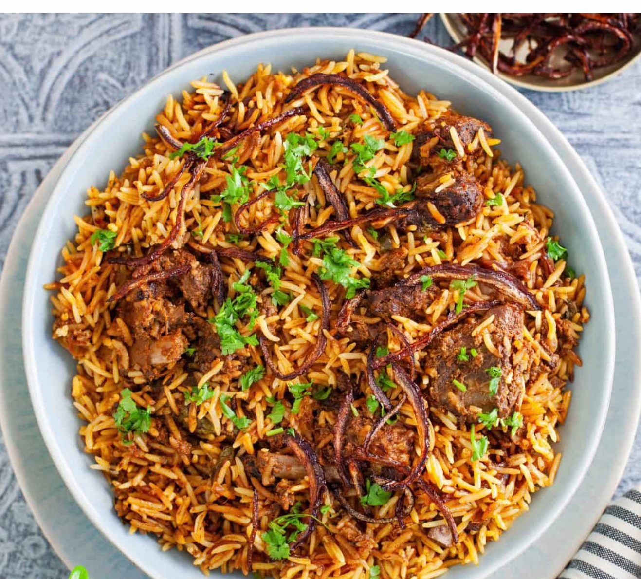 Goat Biryani (Contains Bones).
